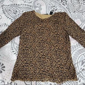 cheetah mesh long sleeve shirt